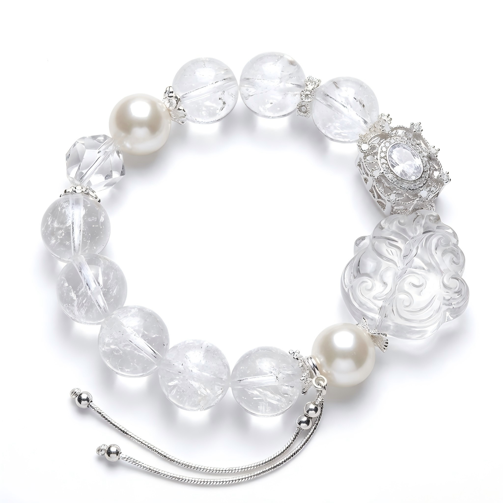 Pure & Ethereal Fox: White Crystal Nine-Tailed Fox Bracelet | Birthday Customization