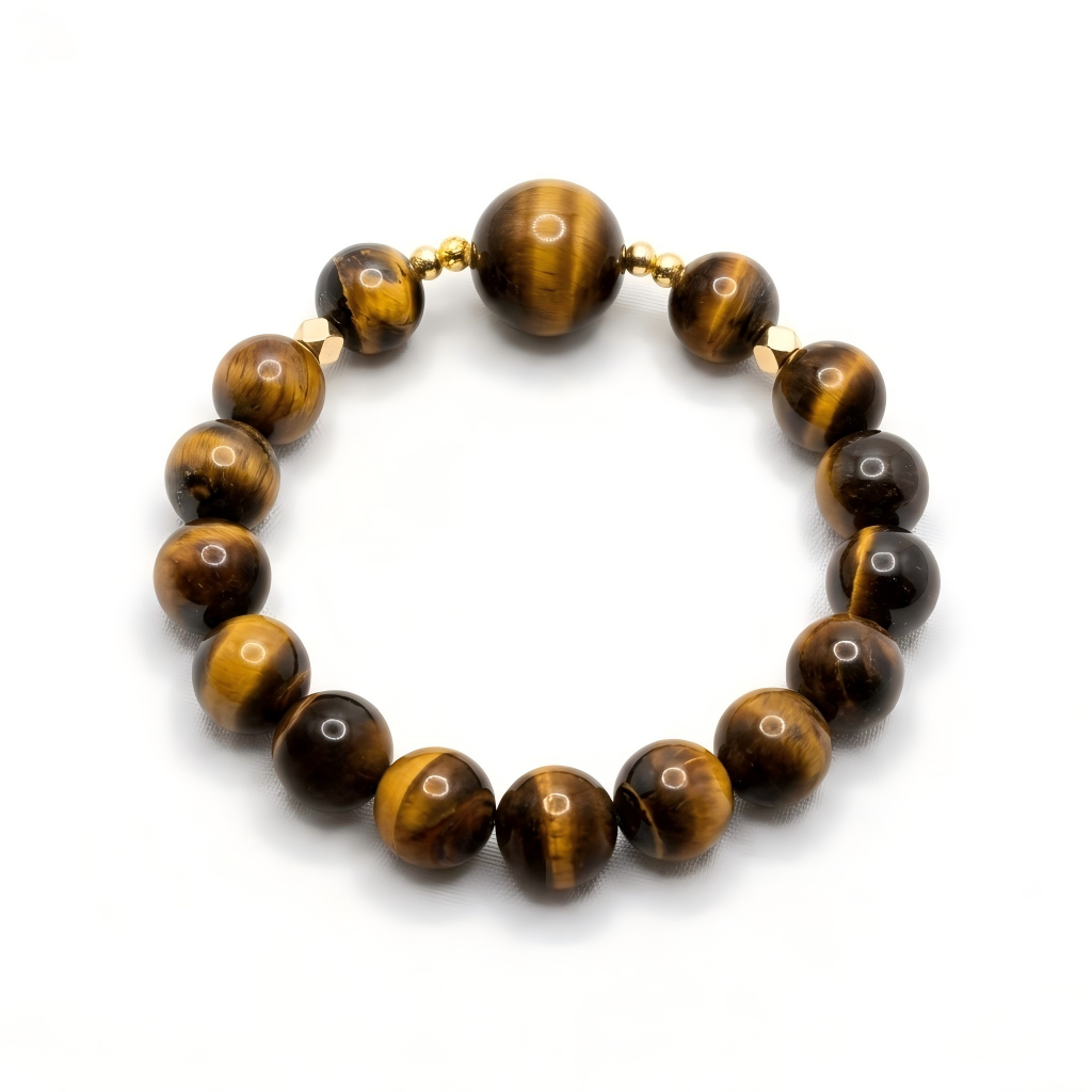 "Golden Eye" Wealth-Attracting Tiger's Eye Bracelet — Personalized with Birthdate Seal Engraving