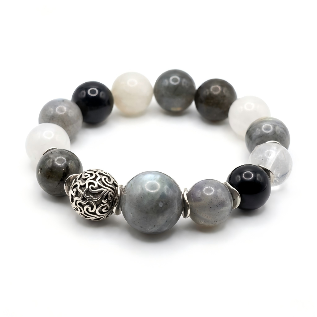 Stardust Echoes | Daoist-Consecrated Birthday Seal — Natural Labradorite Bracelet