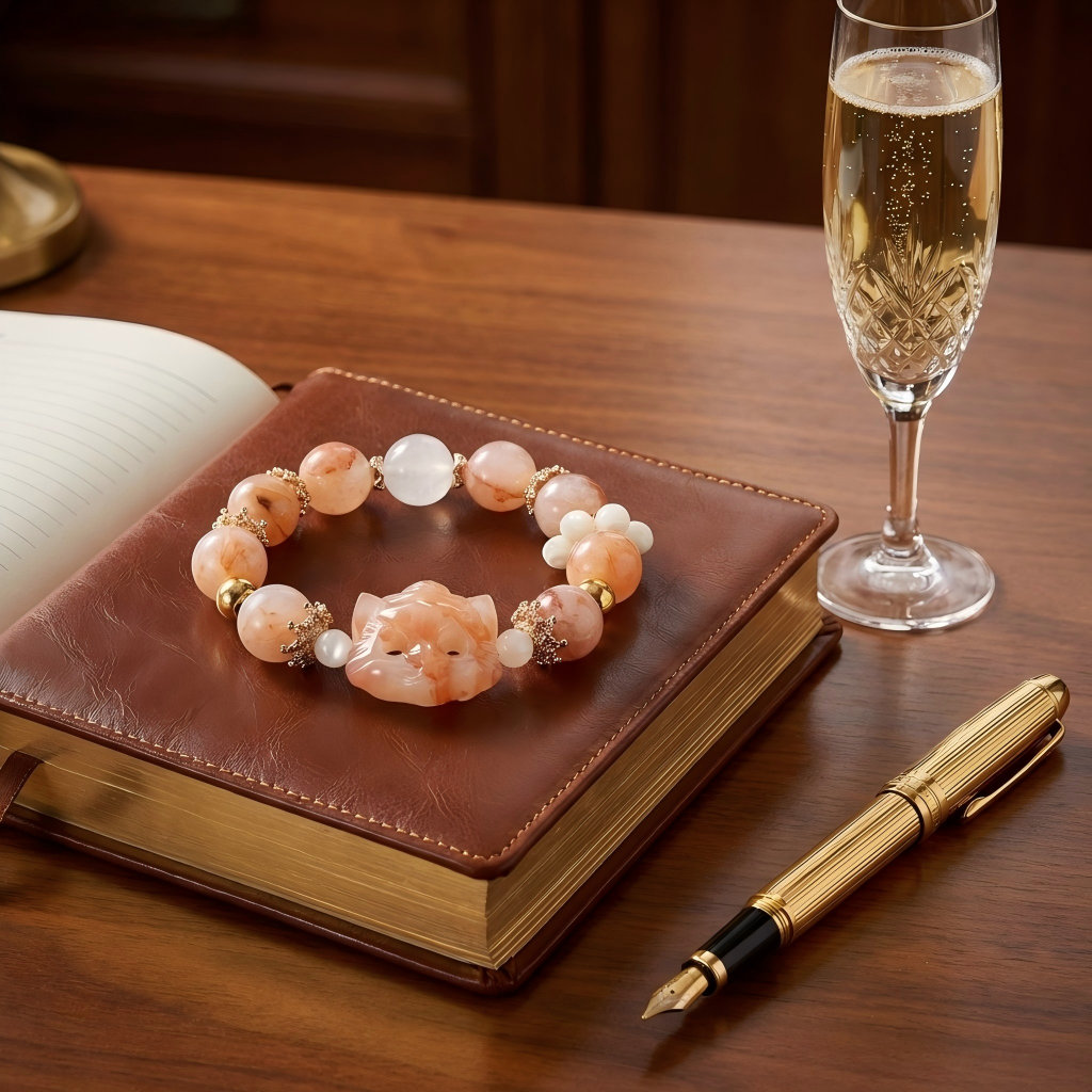 Crimson Mist Spirit Fox: Taoist Birth-Date Seal Bracelet - Image 3