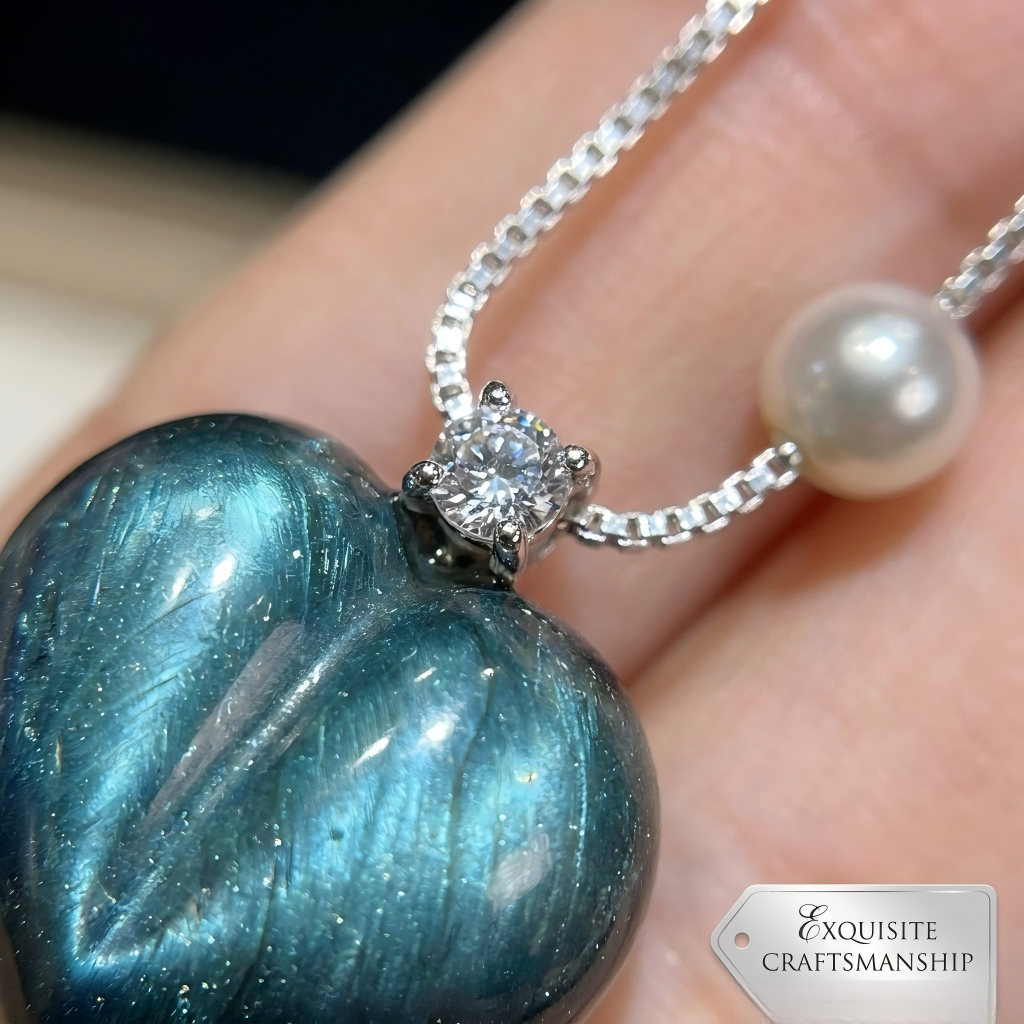 Angel's Heart: Heart-Shaped Crystal Necklace | Personalized Birthstone Edition - Image 3